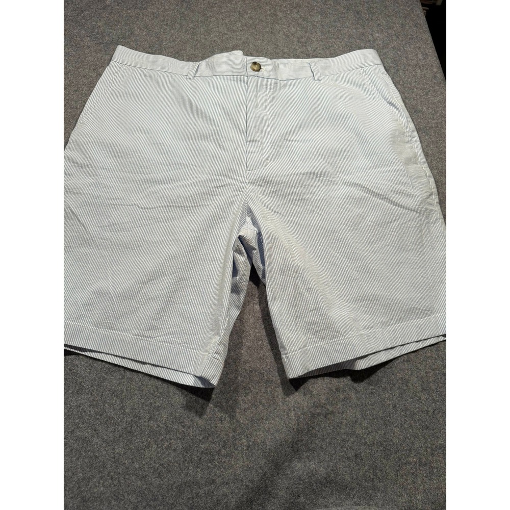 Vineyard Vines Mens 38 Blue Seersucker Striped Shorts Cotton Stretch Preppy
